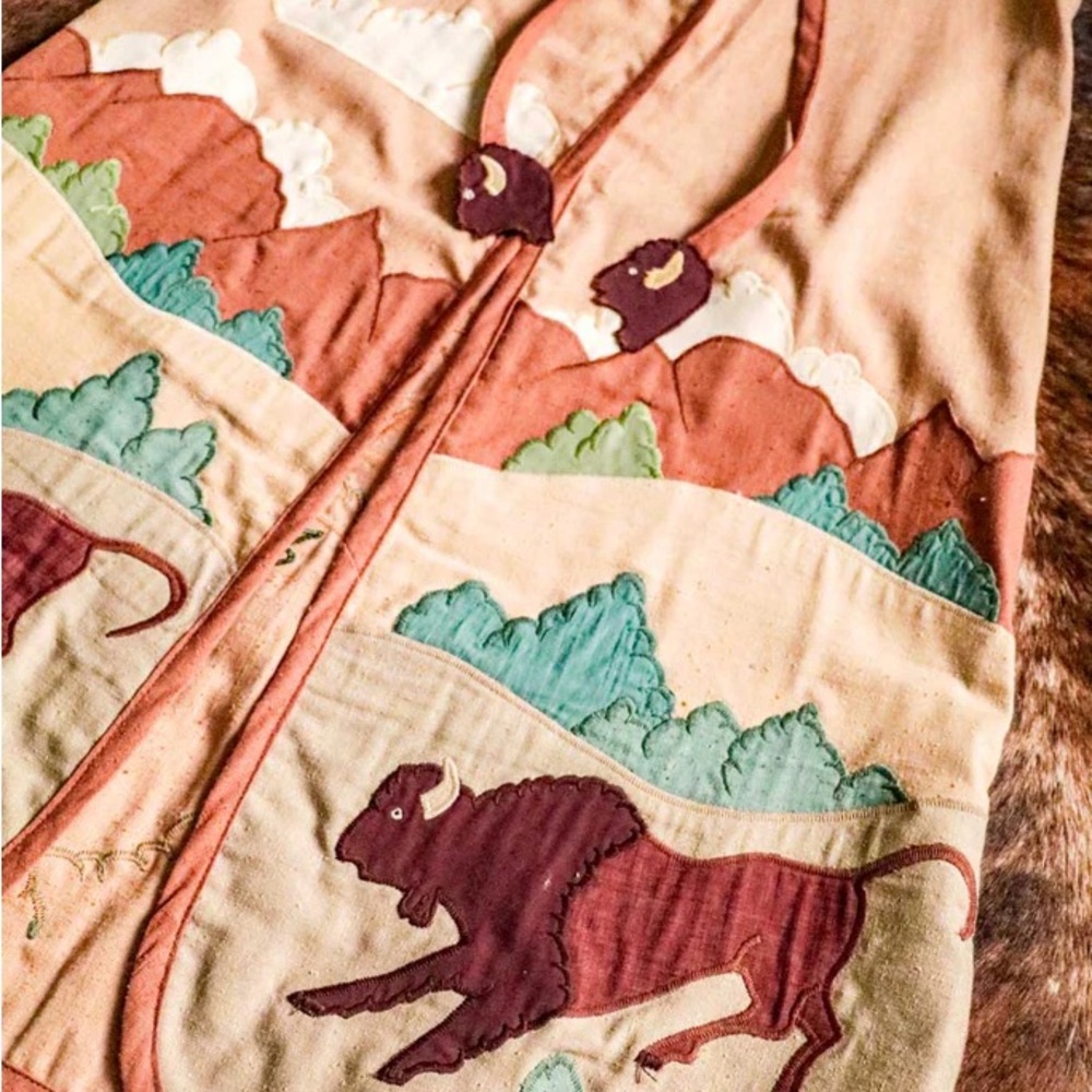 Vintage Salaminder Western Buffalo Vest XS-S - Picture 2 of 5